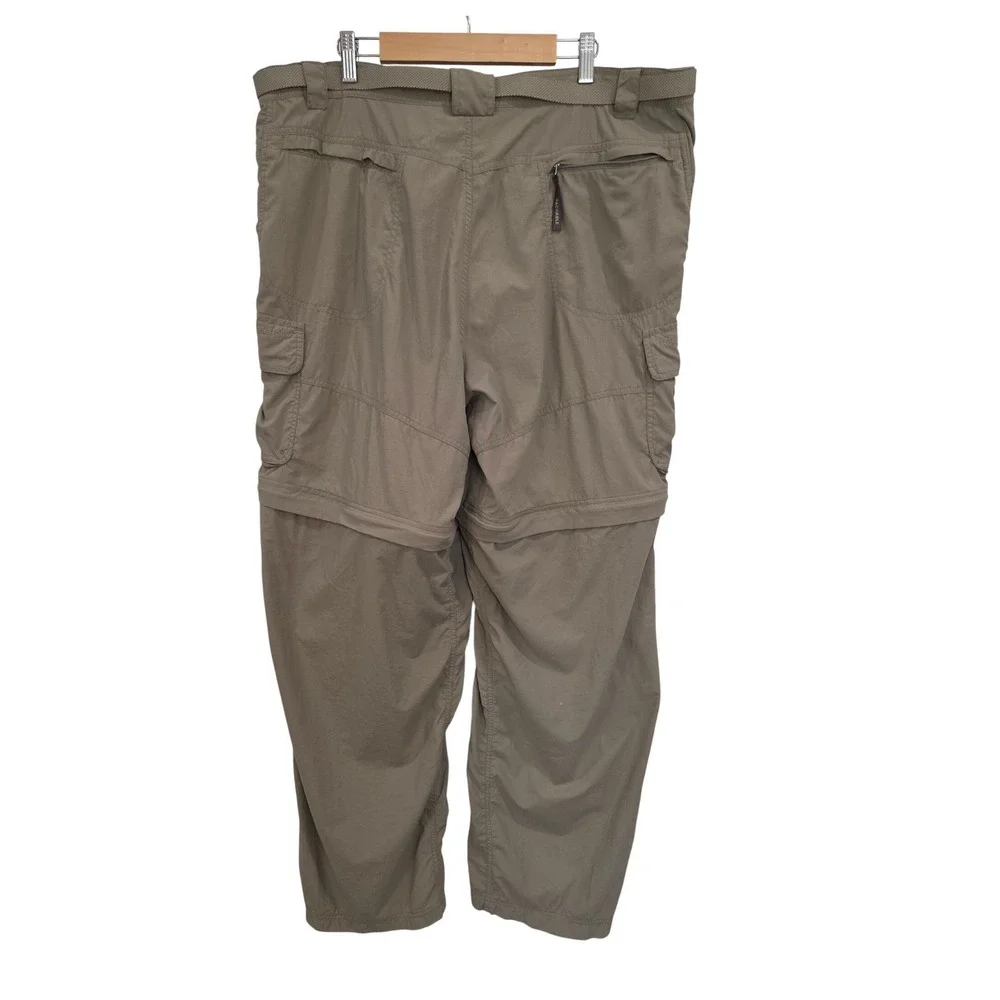 Columbia Mens Tan Convertible Cargo‎ Pants XL 38 Titanium Hiking Outdoor Fishing